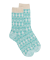 Women's cotton socks with tribals repeat pattern - Aquamarine