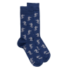 Men's cotton socks with crocodiles tattoo repeat pattern - Royal Blue | Doré Doré