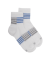 Kids' cotton ankle socks with sporty stripes pattern - White