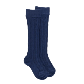 Kids' openwork cotton knee-high socks - Royal Blue | Doré Doré