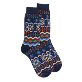 Men's cotton socks with Christmas motif - Royal Blue | Doré Doré