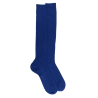 Men's ribbed 100% cotton lisle knee-high socks - Blue