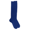 Men's ribbed 100% cotton lisle knee-high socks - Blue | Doré Doré