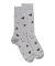 Men's cotton socks with cats repeat pattern - Grey Stone