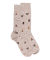 Men's cotton socks with cats repeat pattern - Beige Sahara