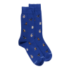 Men's cotton socks with cats repeat pattern - Blue France | Doré Doré