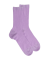 Women's ribbed cotton lisle socks - Lavender