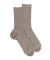 Women's ribbed cotton lisle socks - Grey