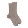 Women's ribbed cotton lisle socks - Grey