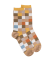 Women's checkered egyptian cotton socks - Beige Desert