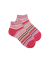 Women's glitter cotton sneaker socks with stripes - Cherry