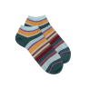 Women's glitter cotton sneaker socks with stripes - Chlorophyll green