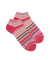 Women's glitter cotton sneaker socks with stripes - Cherry
