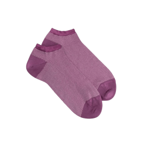 Women's viscose sneaker socks with diamond repeat pattern - Purple Grape | Doré Doré