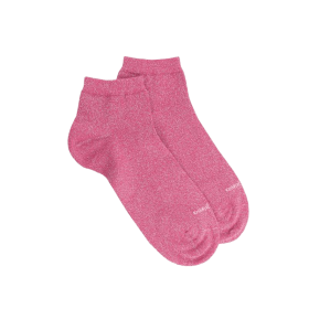 Women's glitter cotton ankle socks - Pink | Doré Doré