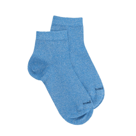 Women's glitter cotton ankle socks - Blue | Doré Doré