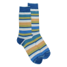 Men's striped cotton lisle socks - Blue | Doré Doré