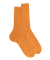 Men's fine gauge ribbed cotton lisle socks - Orange