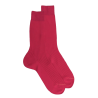 Men's fine gauge ribbed cotton lisle socks - Cherry