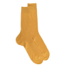Men's fine gauge ribbed cotton lisle socks - Yellow Dandelion