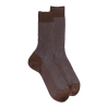 Men's two-tone ribbed cotton lisle socks - Wood | Doré Doré