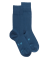 Men's fine gauge cotton lisle socks - Blue