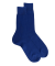 Men's ribbed 100% cotton lisle socks - Blue