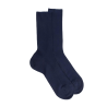 Women's elastic-free ribbed cotton lisle socks - Blue sailor