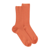 Women's elastic-free ribbed egyptian cotton socks - Apricot