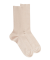 Men's elastic-free ribbed egyptian cotton socks - Beige Linen