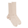 Men's elastic-free ribbed egyptian cotton socks - Beige Linen | Doré Doré