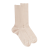 Men's elastic-free ribbed egyptian cotton socks - Beige Linen