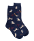 Children's cotton patterned socks dogs and cats - Royal Blue