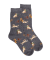Children's cotton patterned socks dogs and cats - Oxford grey