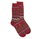 Men's cotton socks with Christmas motif - Red | Doré Doré
