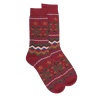 Men's cotton socks with Christmas motif - Red