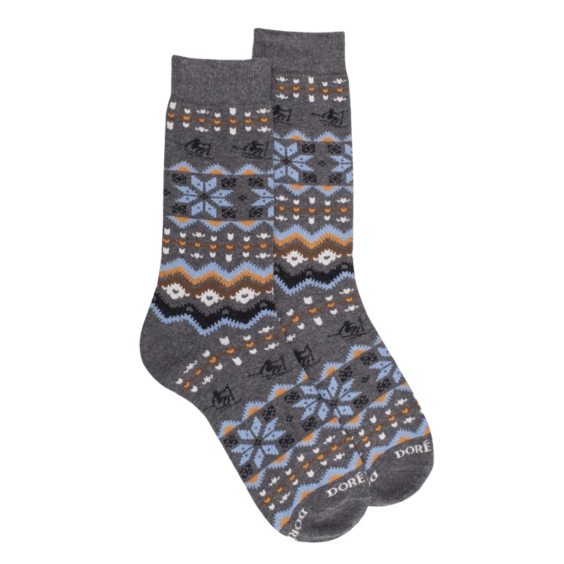 Men's cotton socks with Christmas motif - Oxford grey | Doré Doré