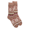 Men's cotton socks with Christmas motif - Brown Quail