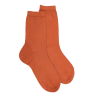 Women's plain wool socks with transparency - Orange