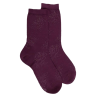 Women's plain wool socks with transparency - Red