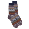 Men's wool socks with Christmas motif - Grey melange