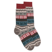 Men's wool socks with Christmas motif - Beige Sahara | Doré Doré