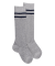 Children's cotton long socks with woven pattern - Grey Stone