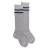 Children's cotton long socks with woven pattern - Grey Stone