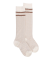 Children's cotton long socks with woven pattern - Cream