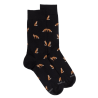 Men's cotton fox patterned socks - Black