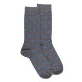 Men's cotton horseshoe patterned socks - Oxford grey | Doré Doré