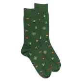 Men's cotton socks with Christmas motif - Green | Doré Doré