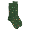 Men's cotton socks with Christmas motif - Green