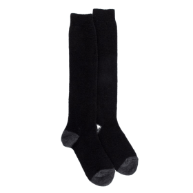 Women's polar wool long socks - Black & dark grey | Doré Doré